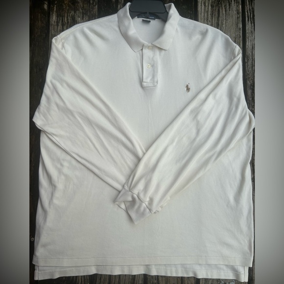 Polo by Ralph Lauren Chocolate Polo Long Sleeve Off-White XL Pullover Shirt - Picture 5 of 5